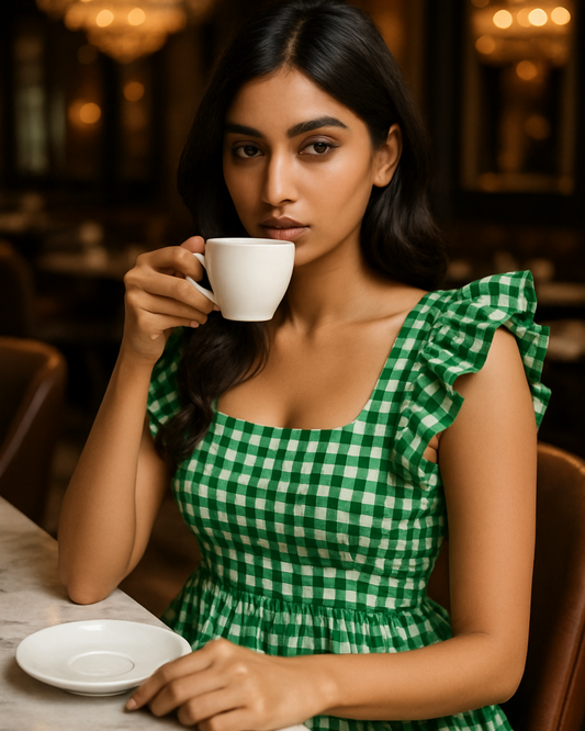 Tie Back Gingham Summer Dress