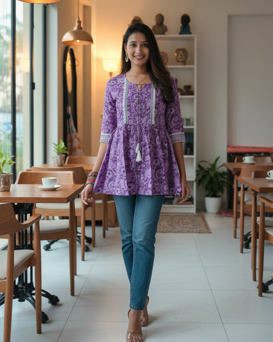 Riddhi Kurti Purple
