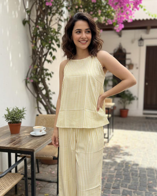 Striped Coord-set Yellow