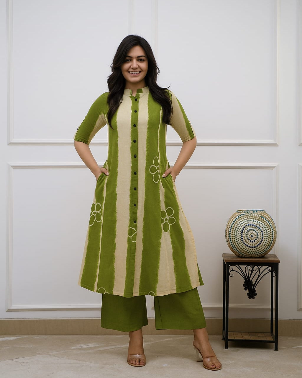 A-Line Coord set Green